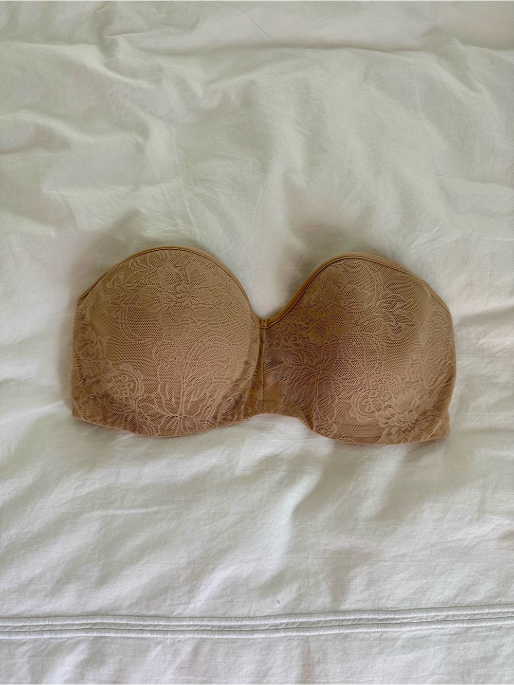 Natori Strapless Lace-Detail Bandeau Bra - Tan